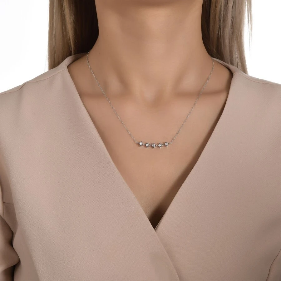 0.32 Karat Pırlanta Beştaş Kolye - 3