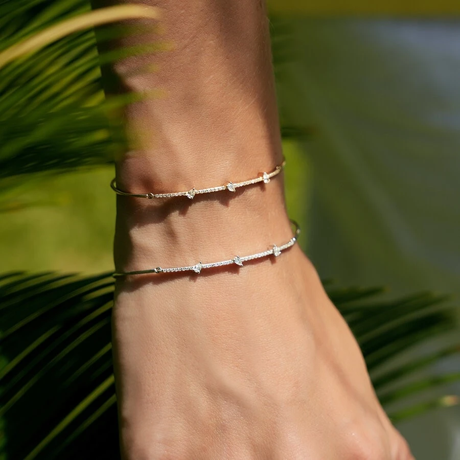 0.32 Karat Pırlanta Damla Kelepçe - 3