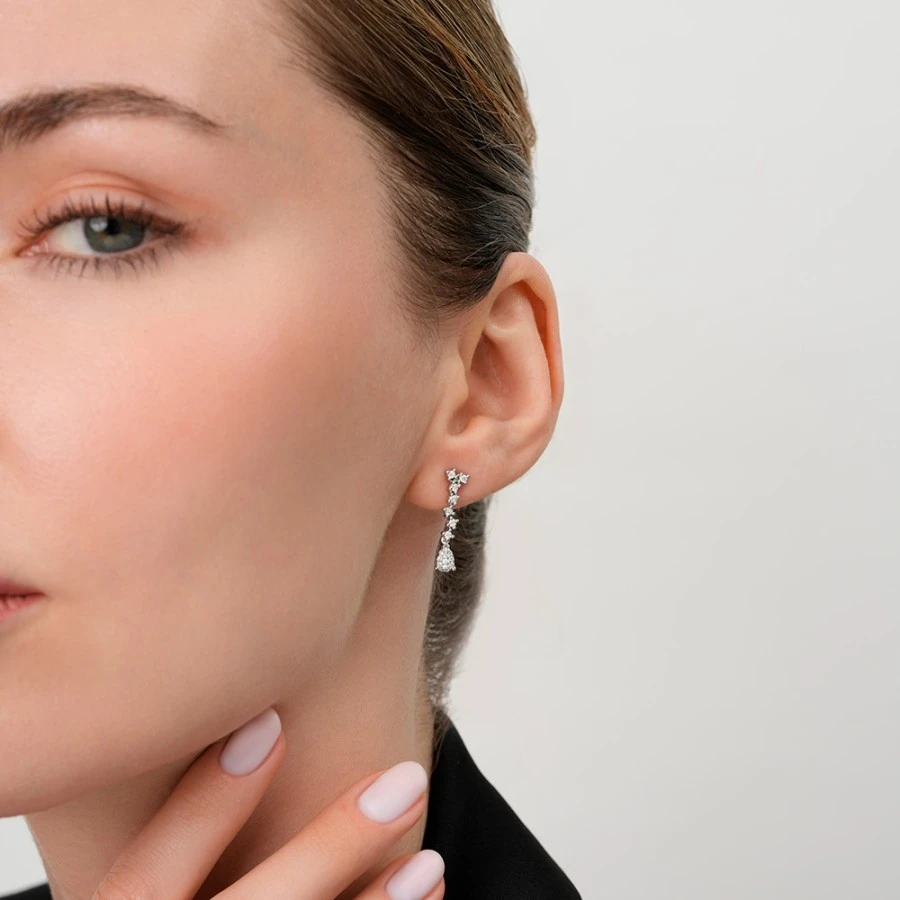 0.32 Karat Pırlanta Trend Küpe - 3