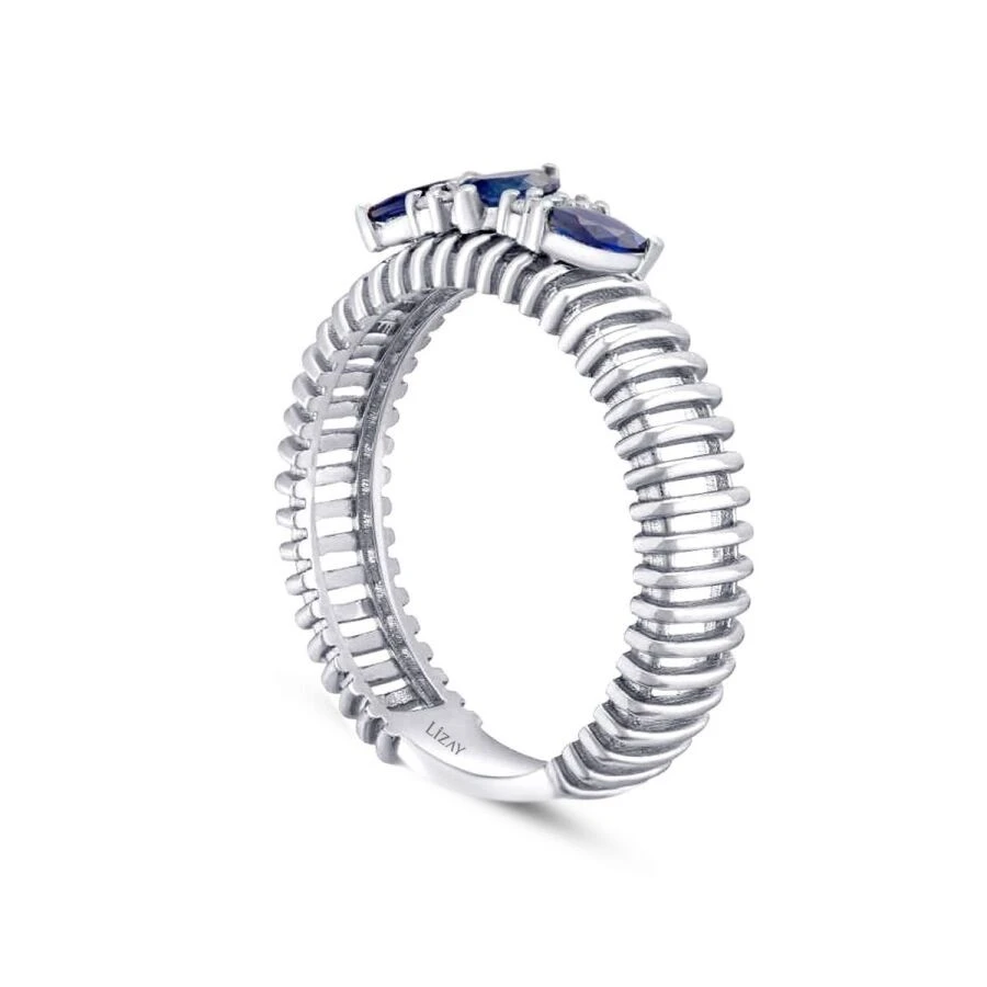 0.33 Karat Pırlanta Safir Yüzük - 2