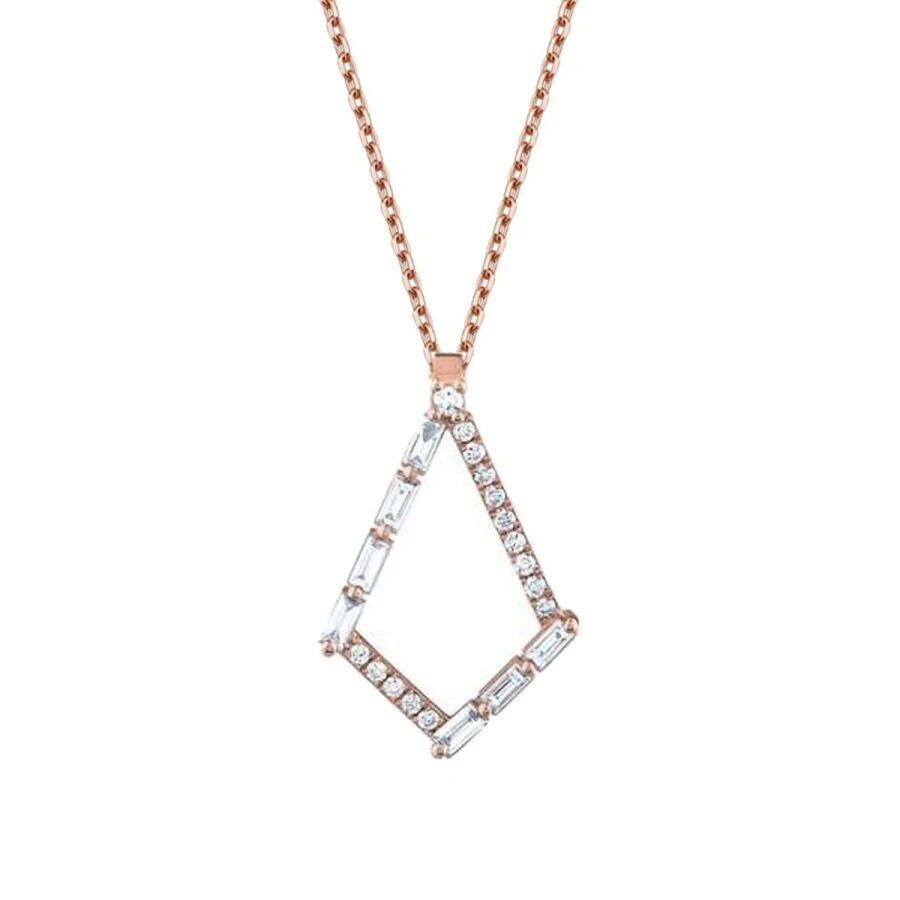 0.34 Karat Pırlanta Baget Kolye - 2