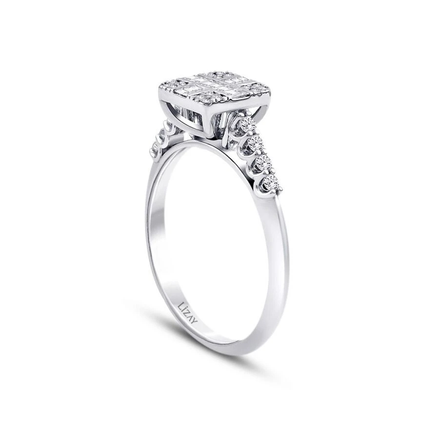 0.34 Karat Pırlanta Baget Yüzük - 2