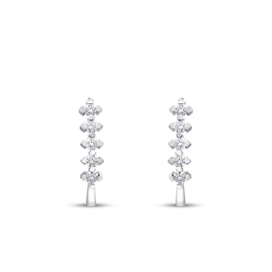 0.34 Karat Pırlanta Beştaş Küpe - 2