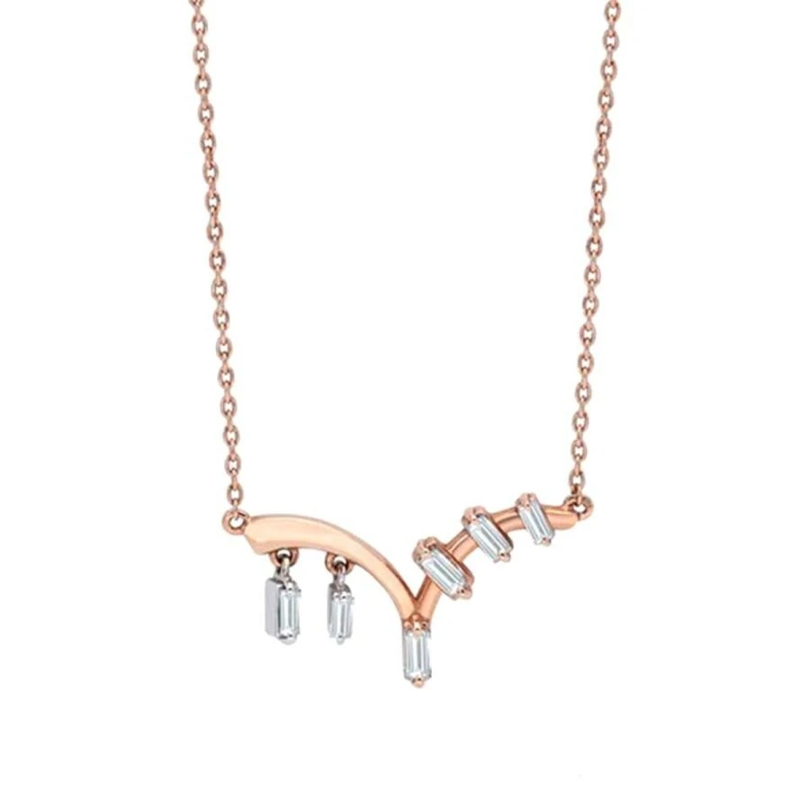 0.35 Karat Pırlanta Baget Trend Kolye - 2