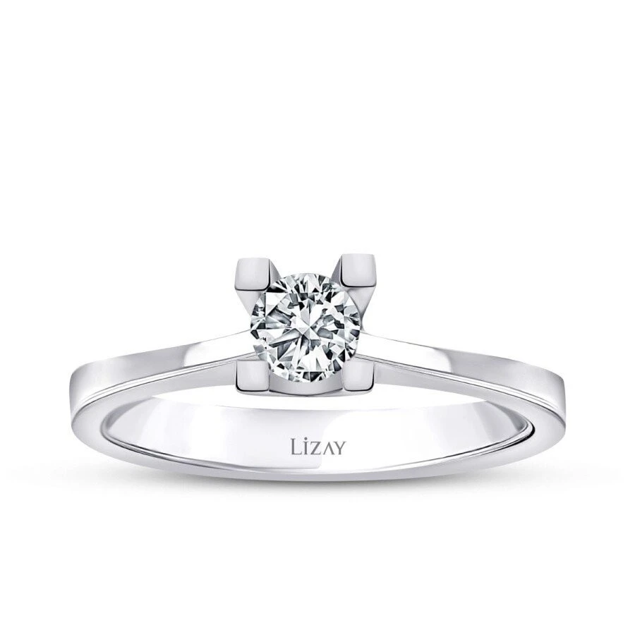 0.35 Karat Pırlanta Tektaş Yüzük - 3