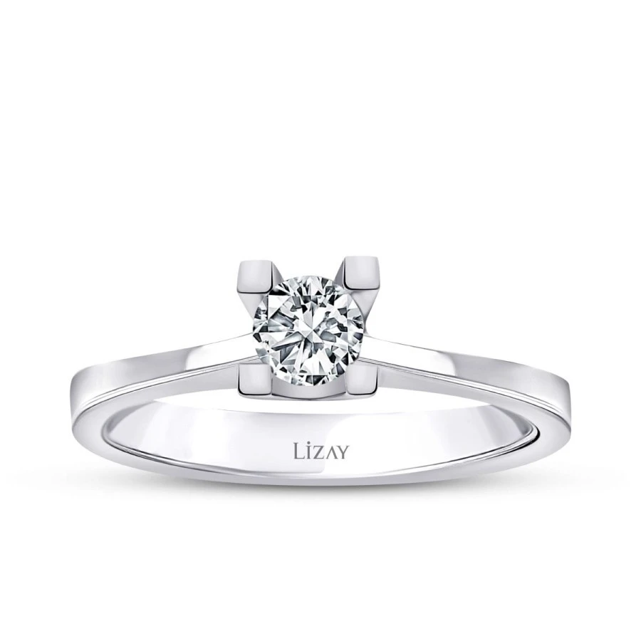 0.35 Karat Pırlanta Tektaş Yüzük - 1