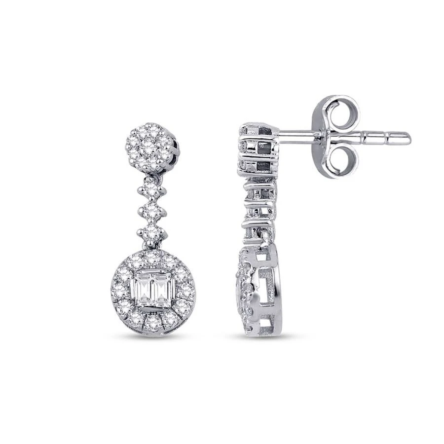 0.36 Karat Pırlanta Baget Küpe - 1