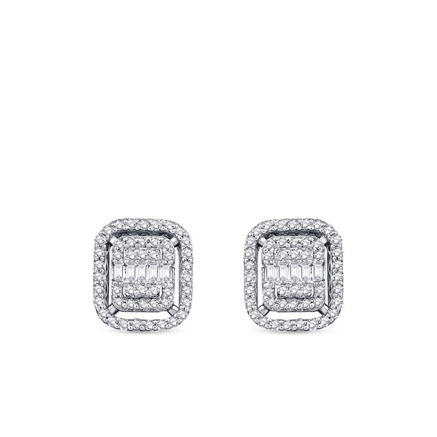 0.36 Karat Pırlanta Baget Küpe - 2