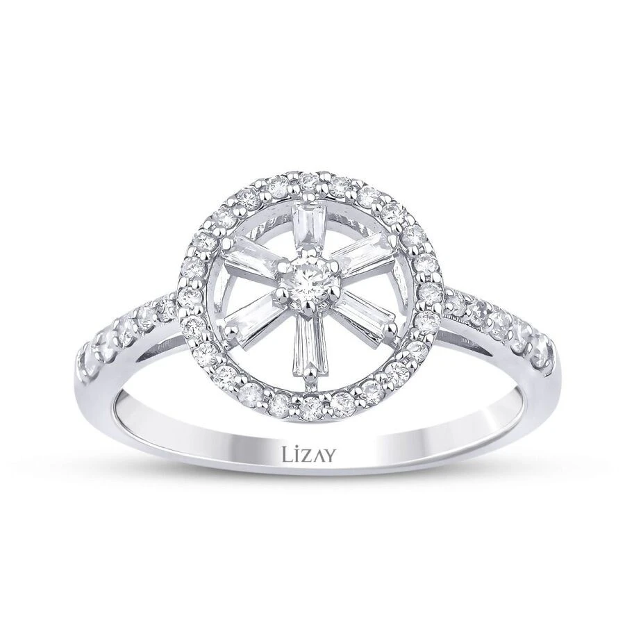 0.36 Karat Pırlanta Baget Yüzük - 1