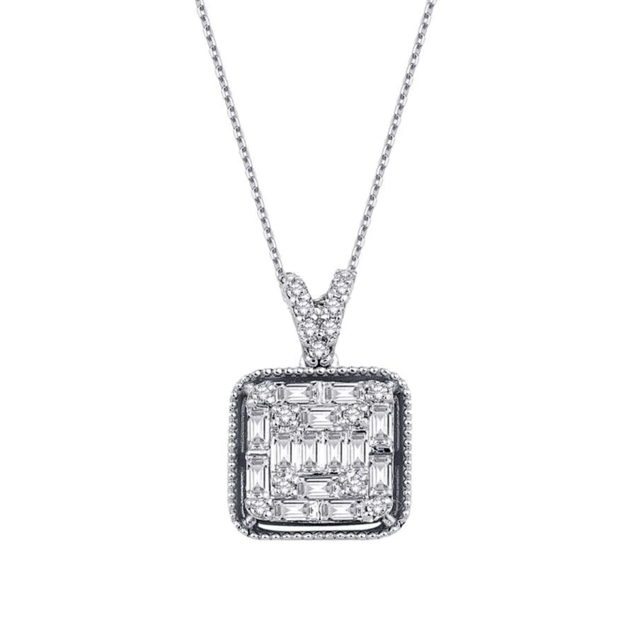 0.37 Karat Pırlanta Baget Kolye - 2