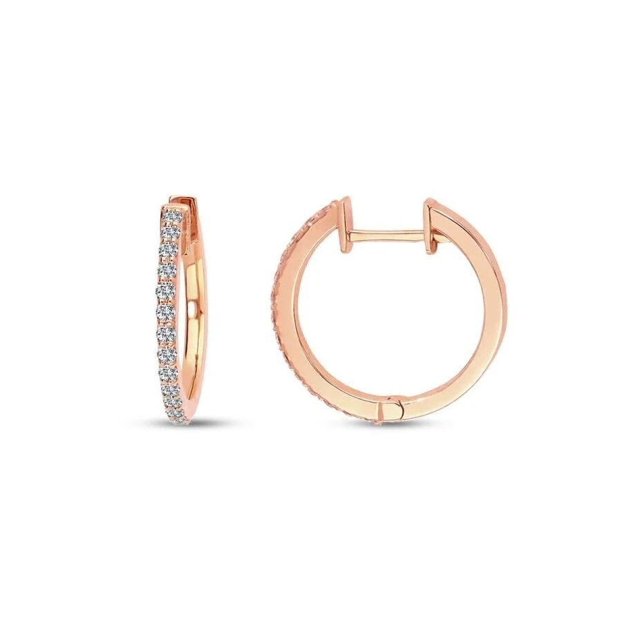 0.37 Karat Pırlanta Halka Küpe - 1