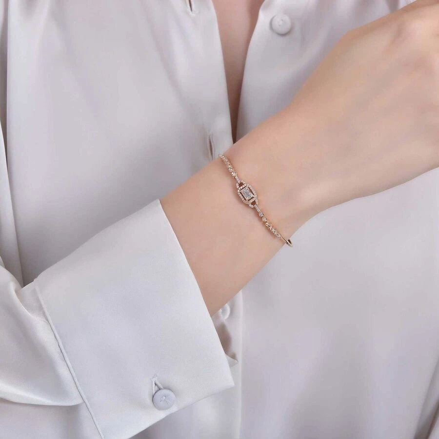 0.38 Karat Pırlanta Baget Kelepçe - 3