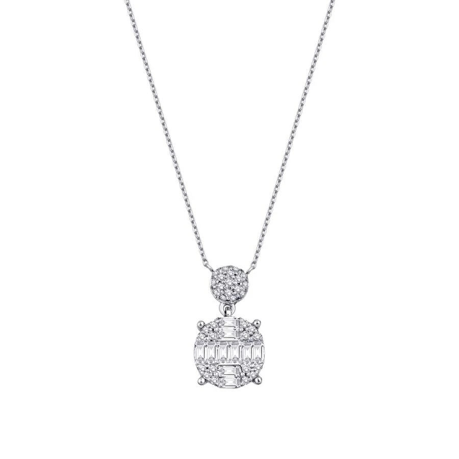 0.38 Karat Pırlanta Baget Kolye - 1