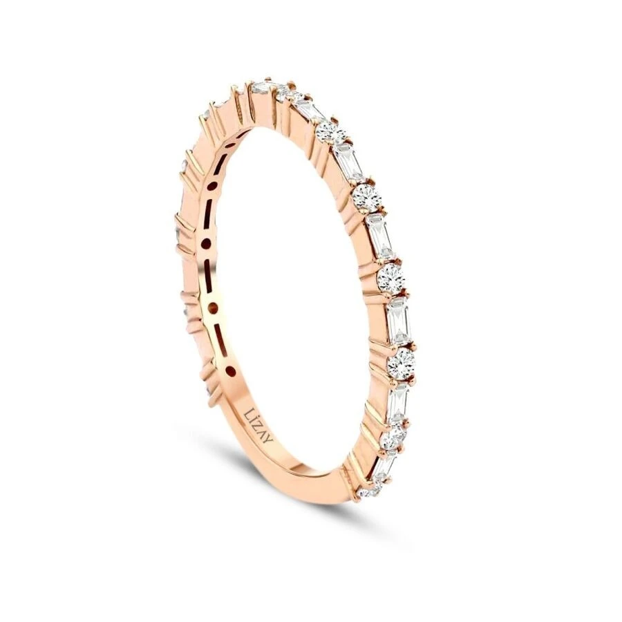 0.38 Karat Pırlanta Baget Yarımtur Yüzük - 2