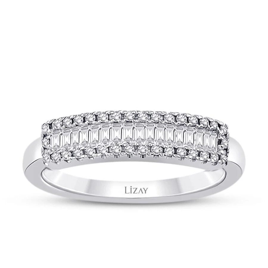 0.38 Karat Pırlanta Baget Yüzük - 1