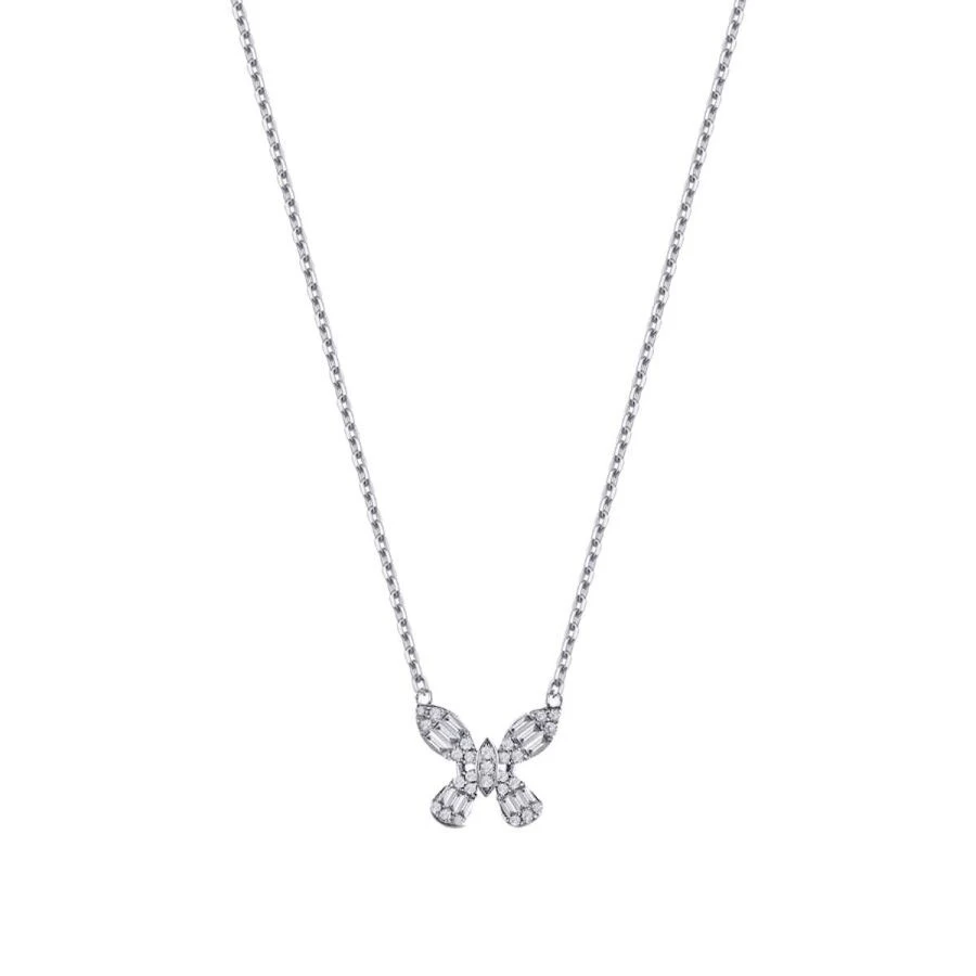 0.38 Karat Pırlanta Baget Kelebek Kolye - 1