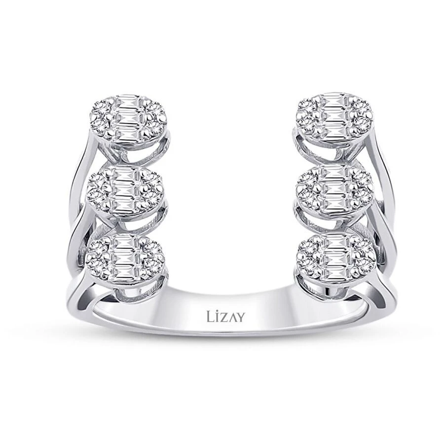 0.39 Karat Pırlanta Baget İkili Yüzük - 1