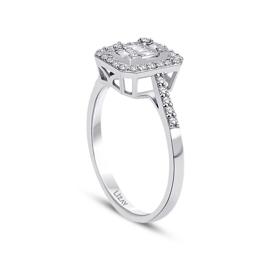 0.39 Karat Pırlanta Baget Yüzük - 2