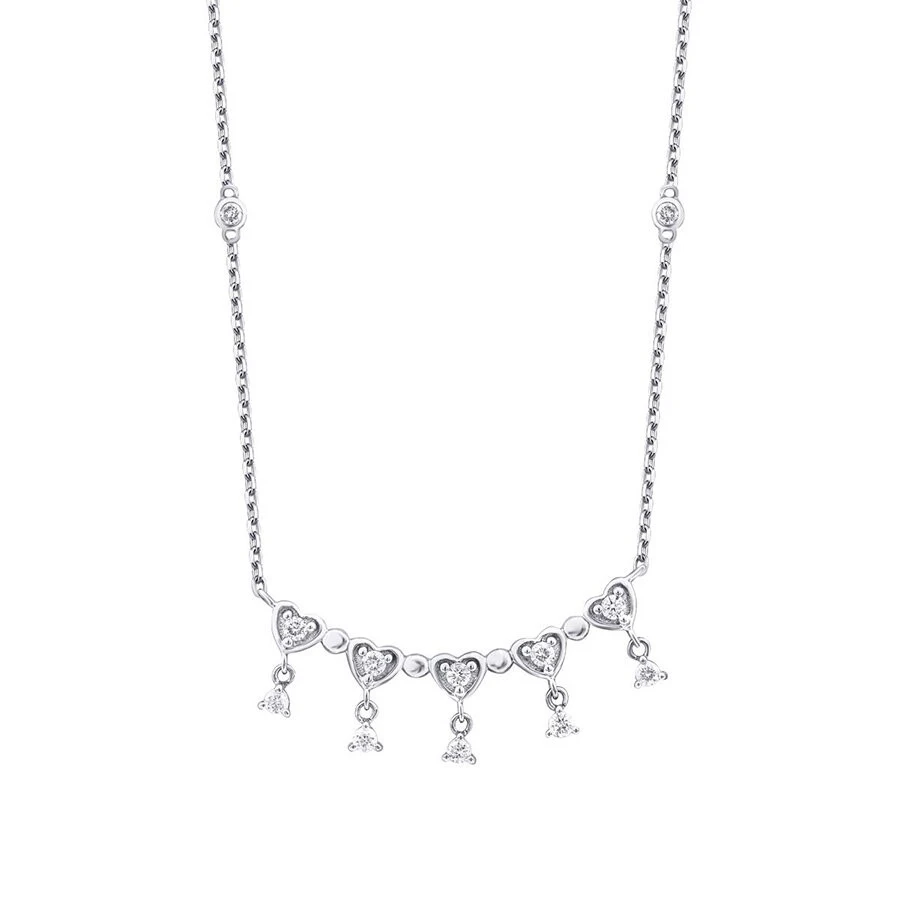 0.39 Karat Pırlanta Çoklu Kalp Kolye - 1