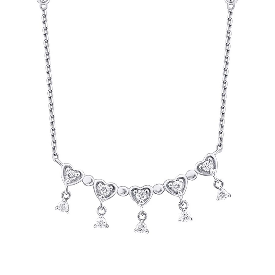 0.39 Karat Pırlanta Çoklu Kalp Kolye - 2