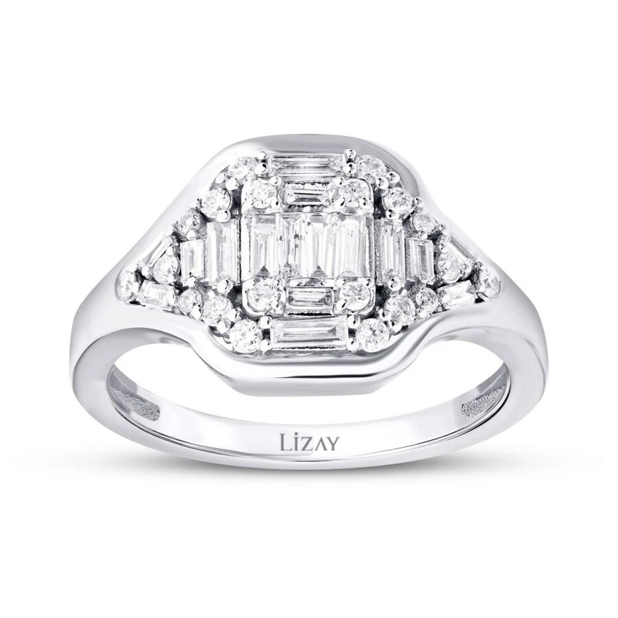 0.40 Karat Pırlanta Baget Trend Yüzük - 1