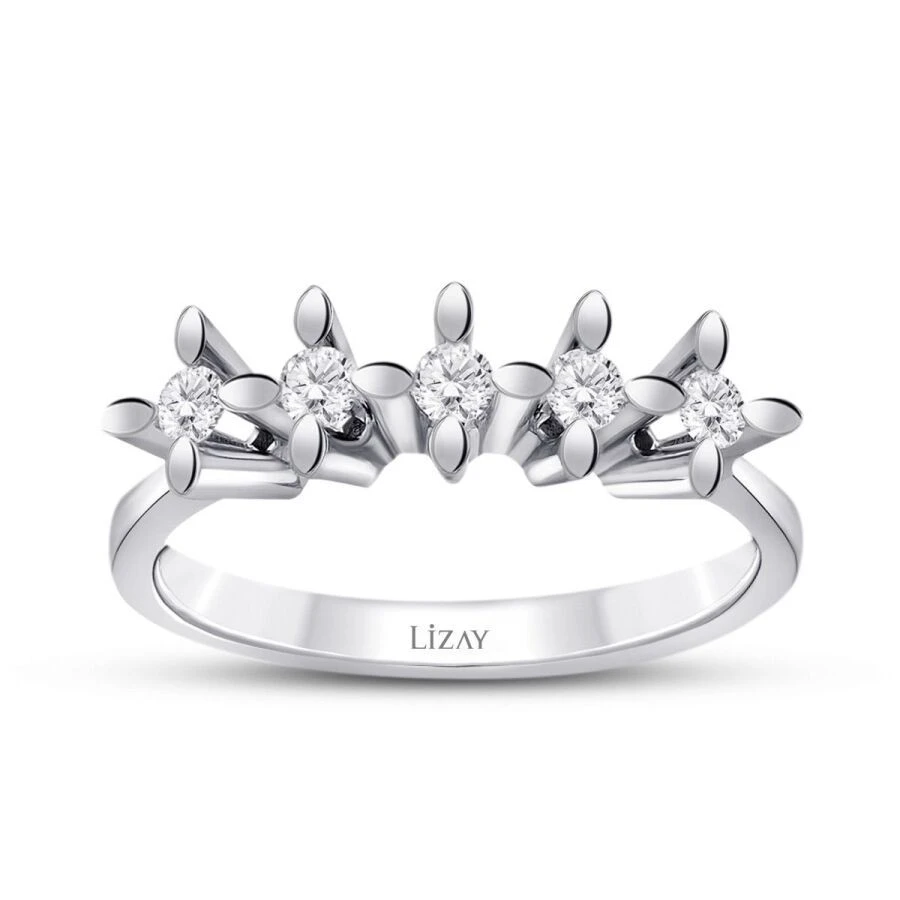 0.41 Karat Pırlanta Beştaş Yüzük - 1