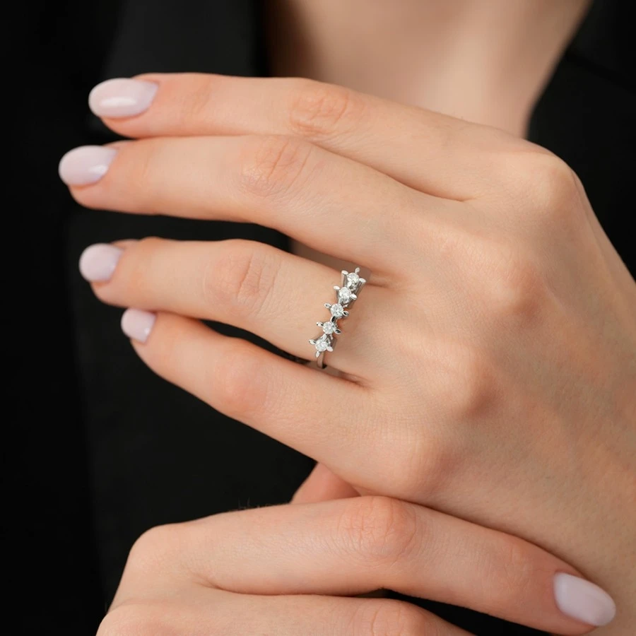 0.40 Karat Pırlanta Beştaş Yüzük - 2