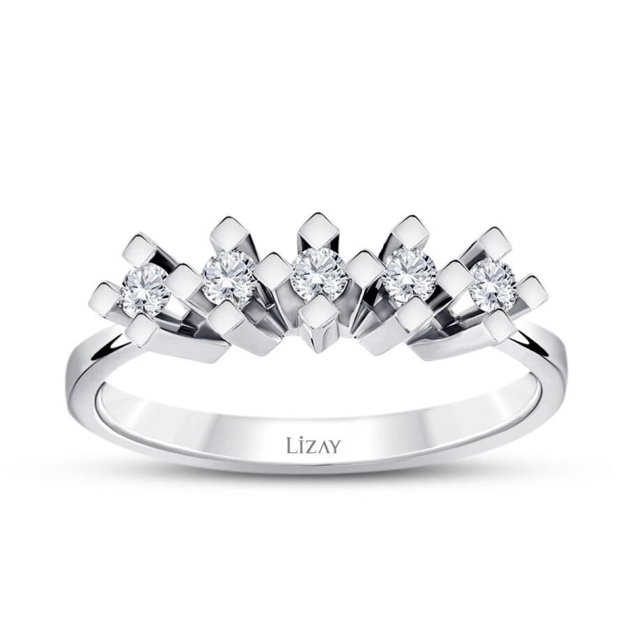 0.40 Karat Pırlanta Beştaş Yüzük - 1