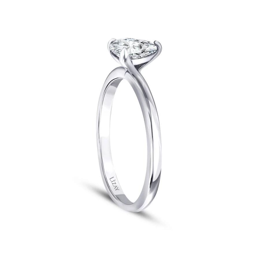 0.40 Karat Pırlanta Damla Tektaş Yüzük - 2