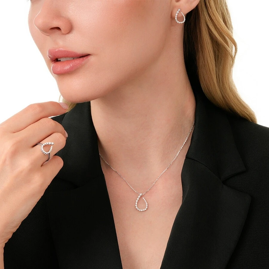 0.40 Karat Pırlanta Trend Küpe - 4