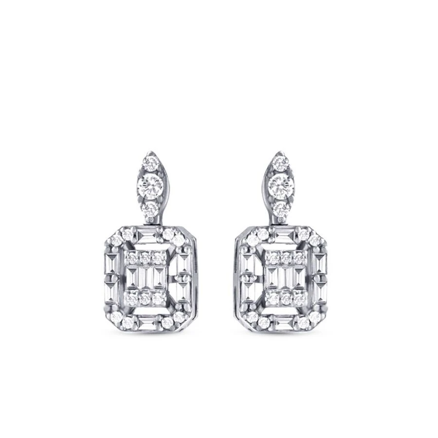 0.41 Karat Pırlanta Baget Küpe - 2