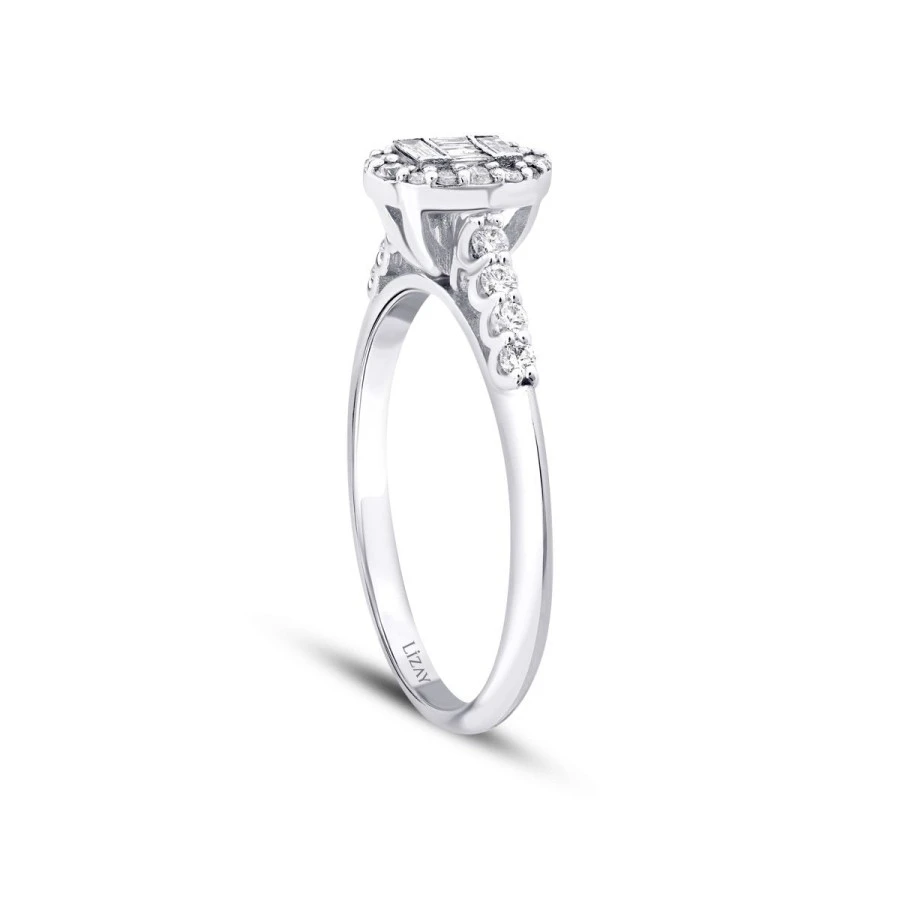 0.41 Karat Pırlanta Baget Yüzük - 2