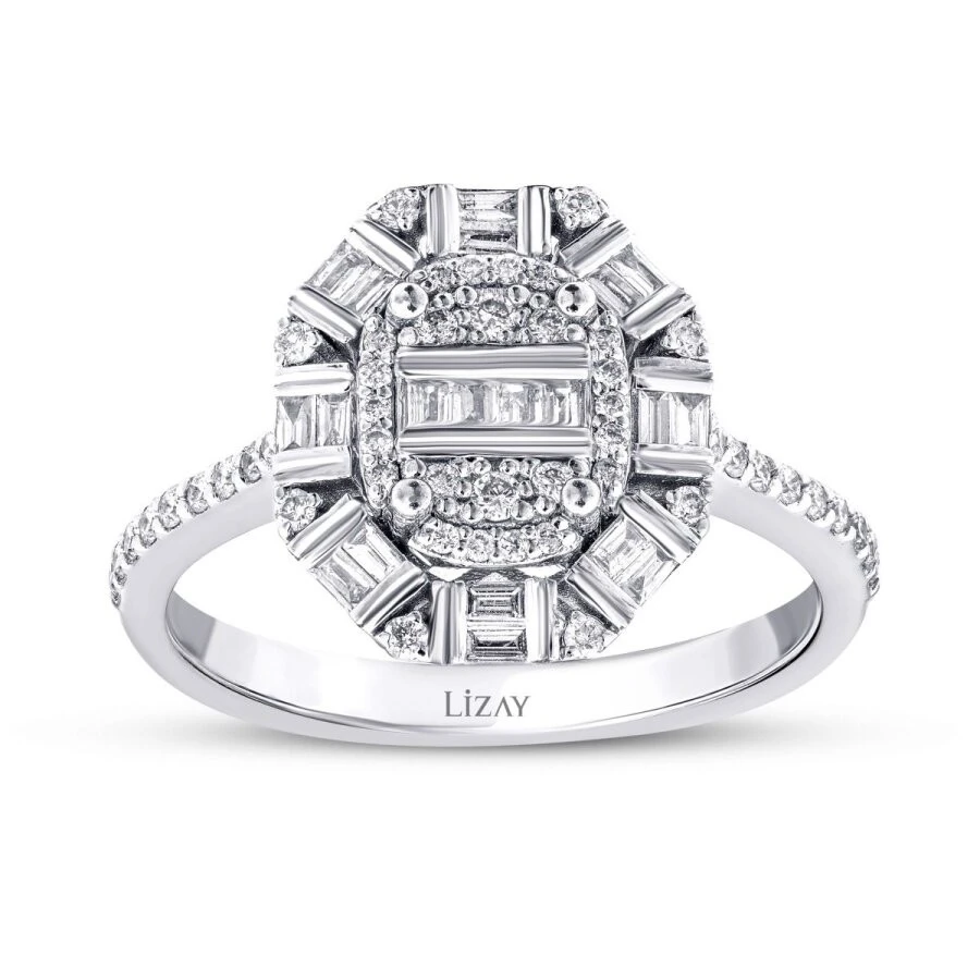 0.41 Karat Pırlanta Baget Yüzük - 1