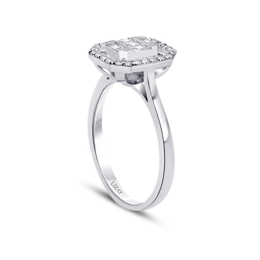 0.42 Karat Pırlanta Baget Yüzük - 2