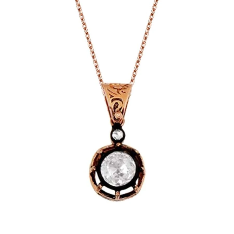 0.43 karat Elmas Tektaş Kolye - 2