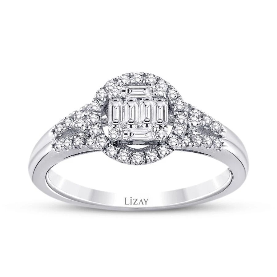 0.43 Karat Pırlanta Baget Yüzük - 1