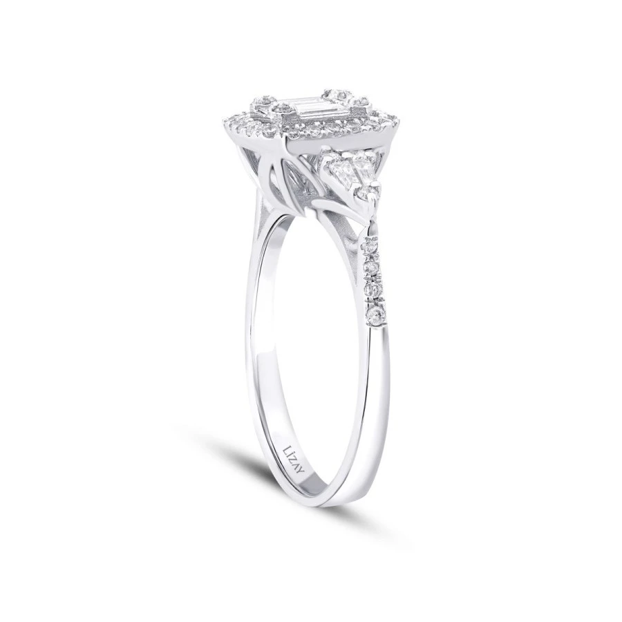 0.43 Karat Pırlanta Baget Yüzük - 2