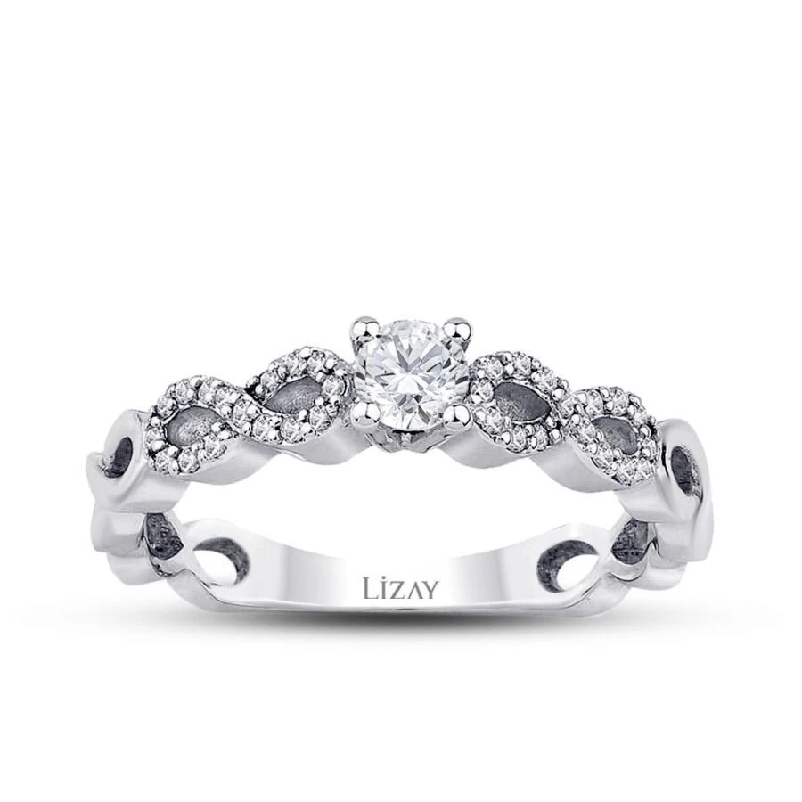 0.43 Karat Pırlanta Tektaş Sonsuzluk Yüzük - 1