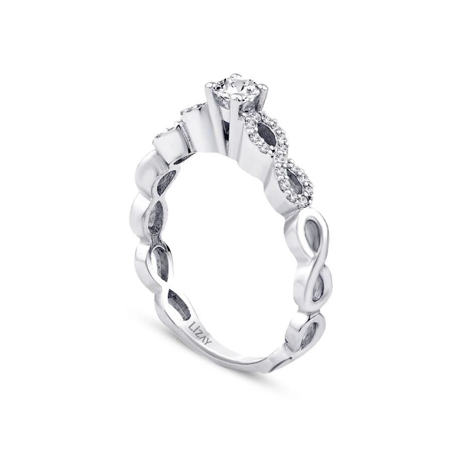 0.43 Karat Pırlanta Tektaş Sonsuzluk Yüzük - 2