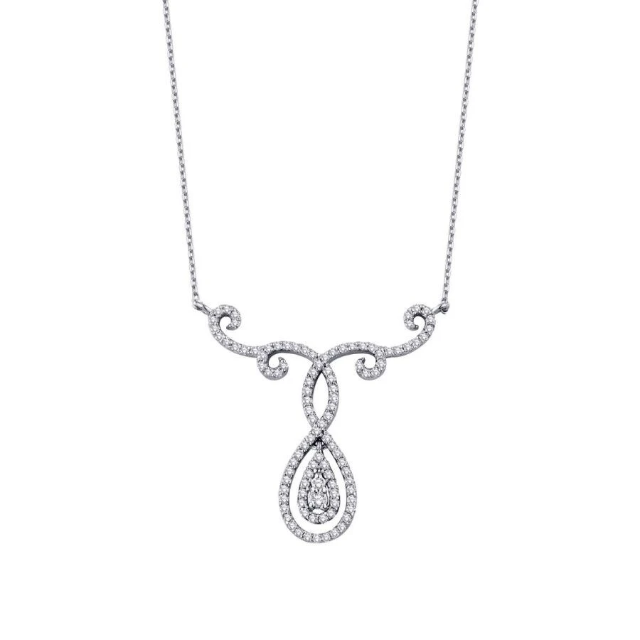 0.43 Karat Pırlanta Trend Damla Kolye - 1