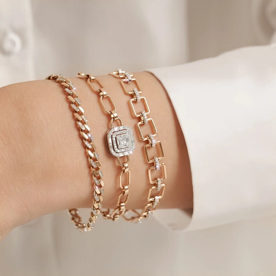 0.44 Karat Pırlanta Kare Trend Bileklik - 1