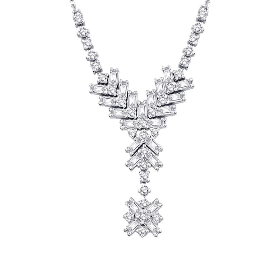 0.45 Karat Pırlanta Baget Kolye - 2