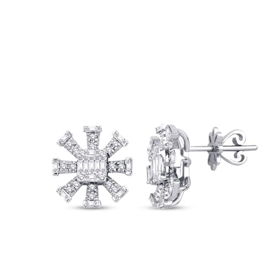 0.45 Karat Pırlanta Baget Küpe - 1