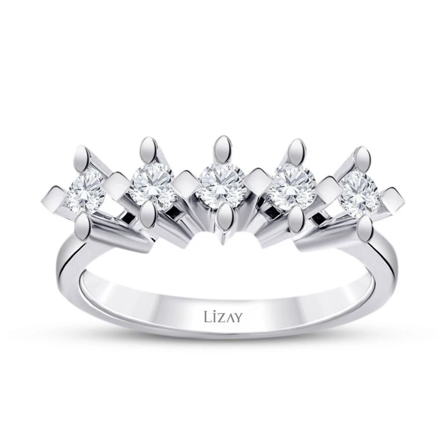 0.45 Karat Pırlanta Beştaş Yüzük - 1