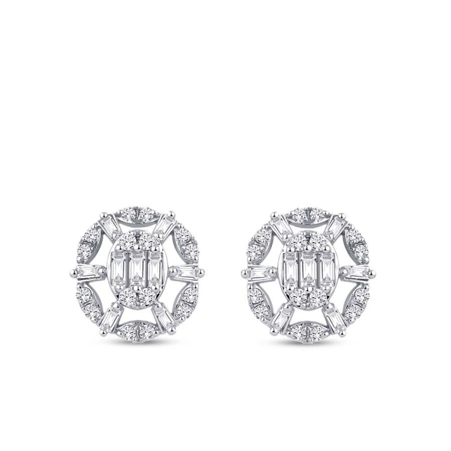 0.46 Karat Pırlanta Baget Küpe - 2