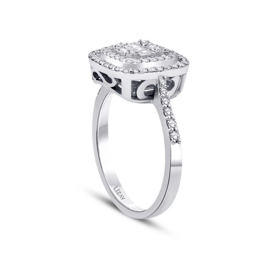 0.46 Karat Pırlanta Baget Yüzük - 2