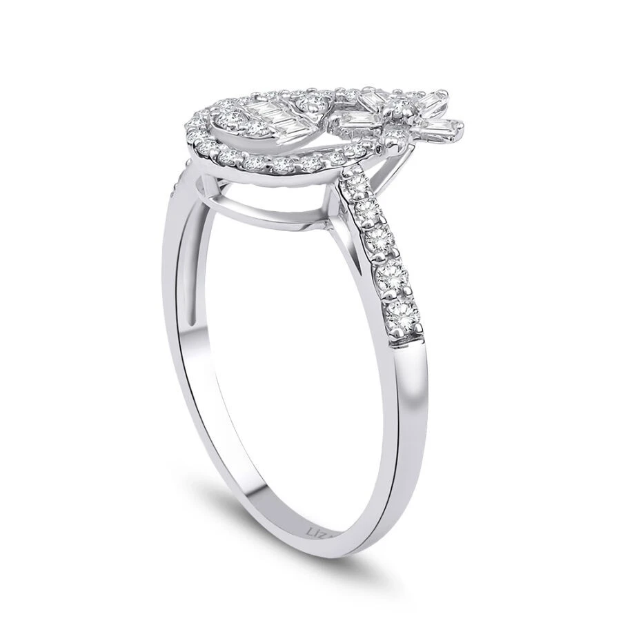 0.46 Karat Pırlanta Baget Yüzük - 2