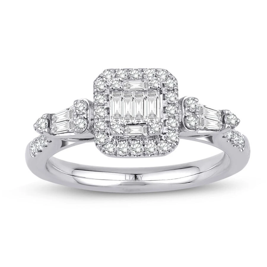 0.46 Karat Pırlanta Baget Yüzük - 1