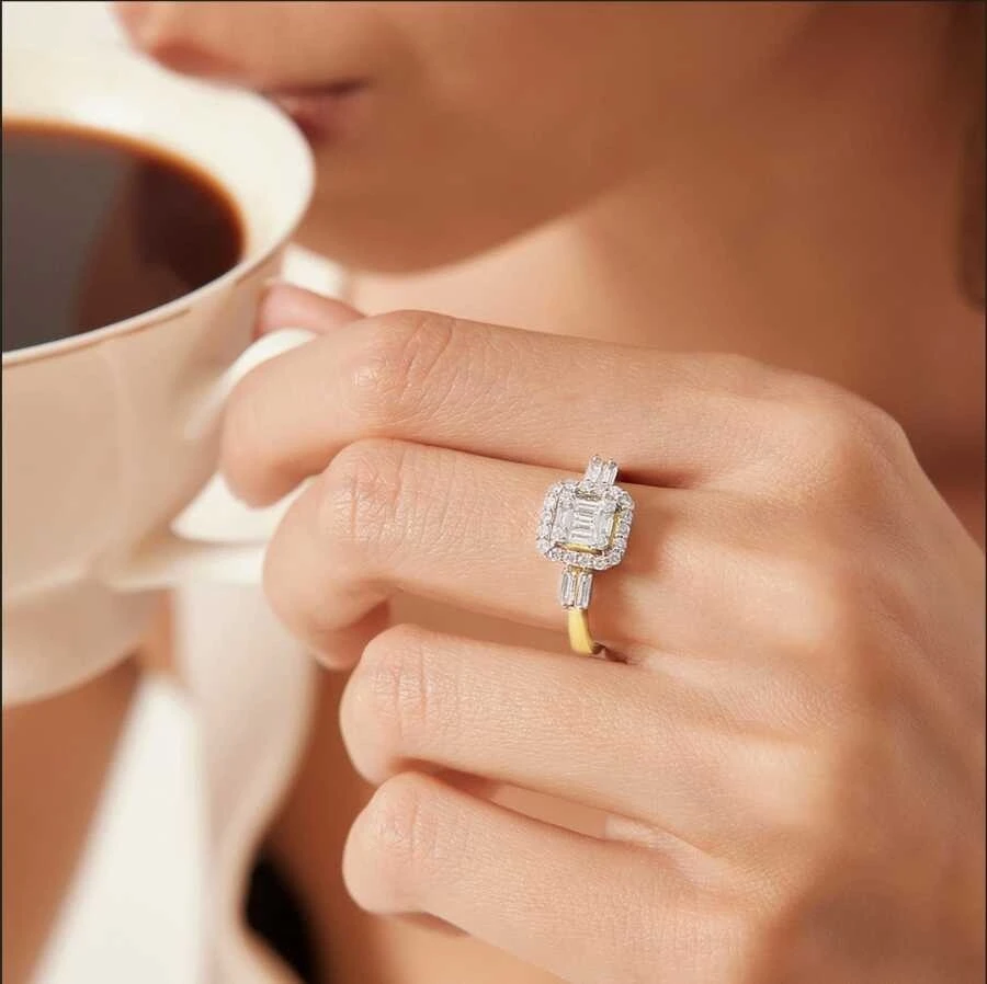 0.47 Karat Pırlanta Baget Yüzük - 3