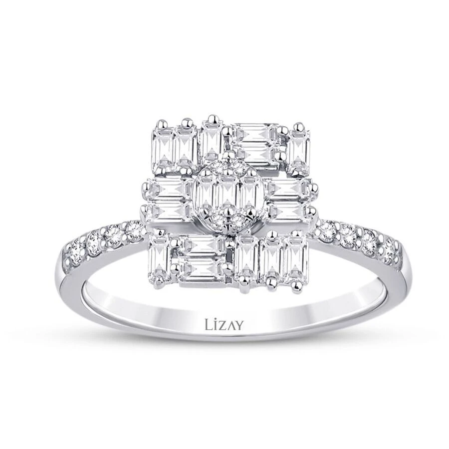 0.47 Karat Pırlanta Baget Yüzük - 1